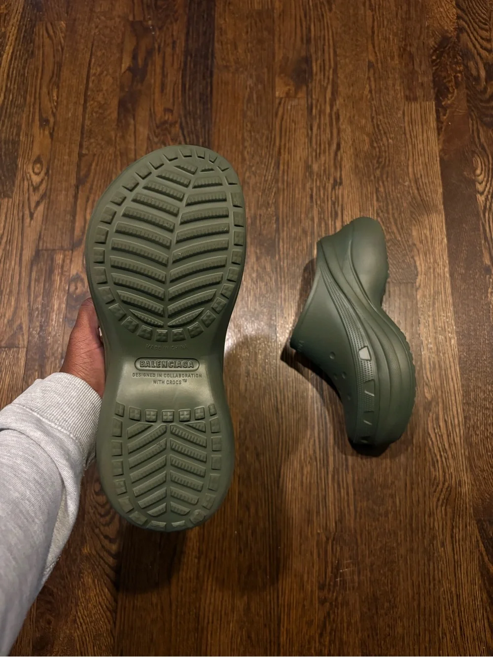 Balenciaga Green Slip-On Foam Clogs